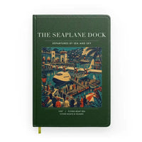 Thumbnail for VINTAGE G4056 - The Seaplane Dock - Designed Notebooks design on darkgreen