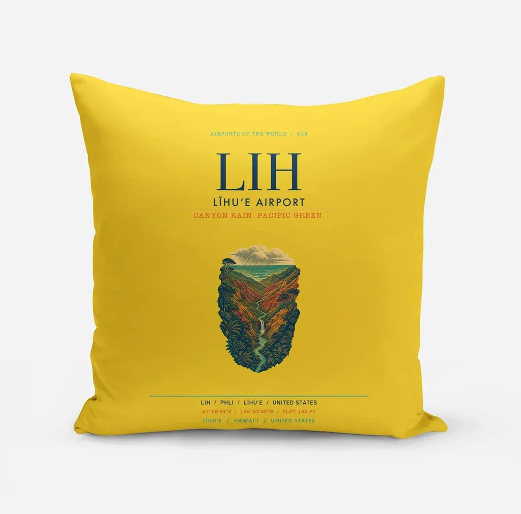 Līhuʻe Airport (LIH) design on yellow pillow