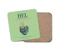 Thumbnail for Helsinki Airport (HEL) design on light green 1 piece coaster
