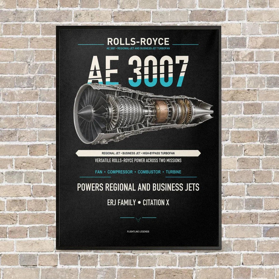 AE 3007 vertical canvas print - framed - black background