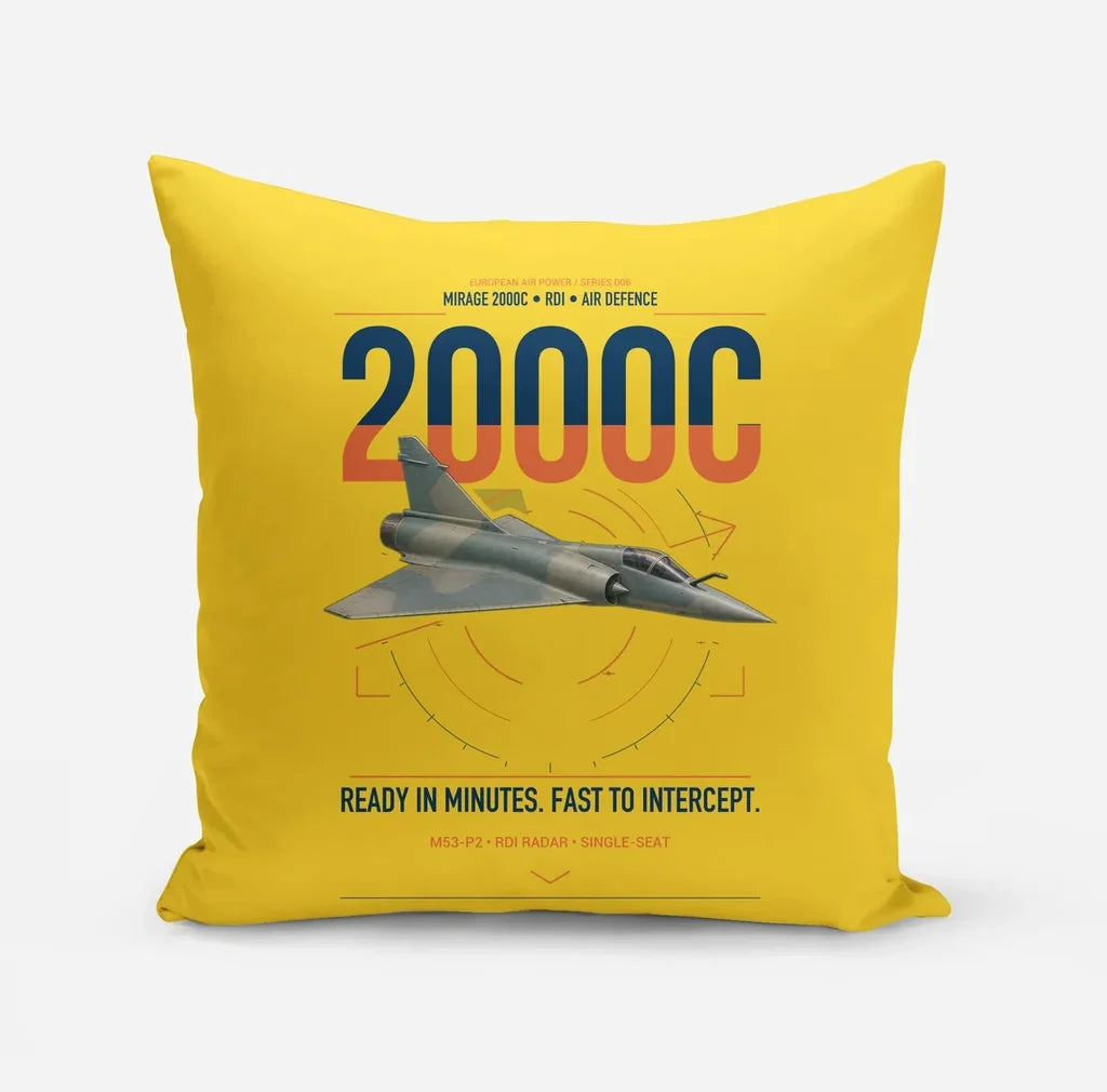 Dassault Mirage 2000C RDI design on yellow pillow