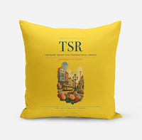 Thumbnail for Timișoara Traian Vuia International Airport (TSR) design on yellow pillow