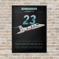 Thumbnail for Bombardier Learjet 23 vertical canvas print - framed - black background
