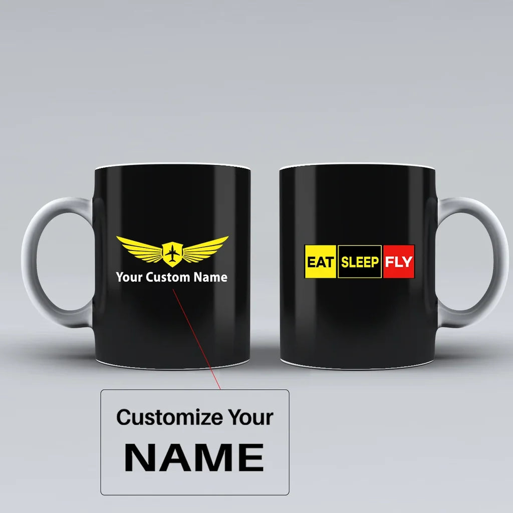Customisable Eat Sleep Fly Mug - view 3
