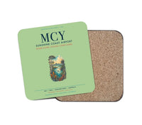 Thumbnail for Sunshine Coast Airport (MCY) design on light green 1 piece coaster