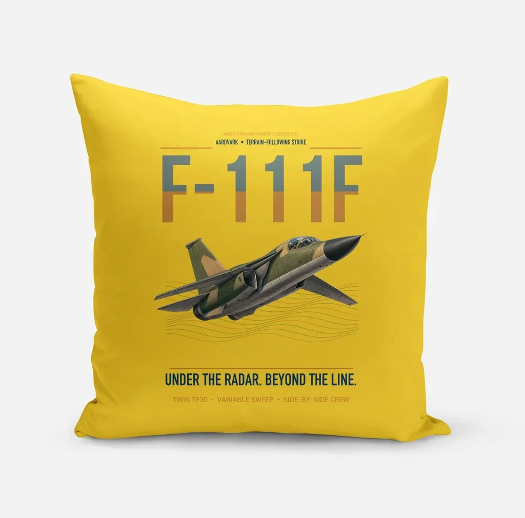 F-111F Aardvark design on yellow pillow