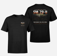 Thumbnail for Savoia-Marchetti SM.79-II Sparviero design on black t-shirt, double-side print