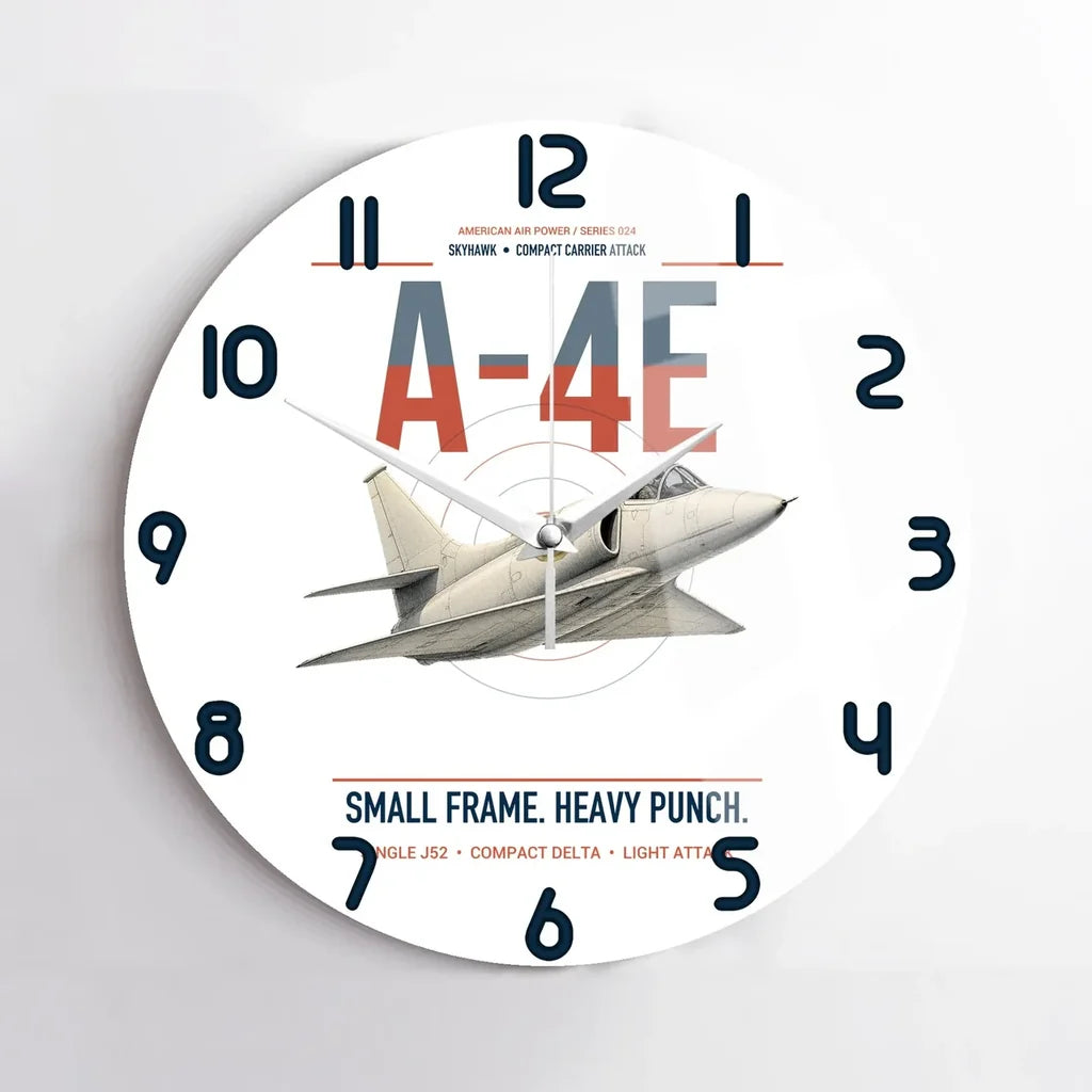 A-4E Skyhawk design on white no frame wall clock