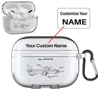 Thumbnail for How Planes Fly AirPods Pro transparent case - With Buckle +Name
