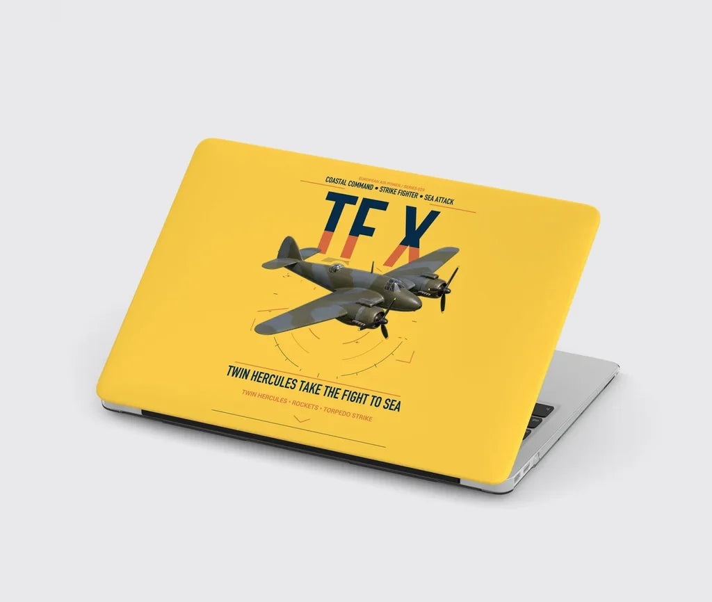 Bristol Beaufighter TF X design on yellow MacBook case