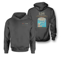 Thumbnail for City of Derry Airport (LDY) design on dark gray double-side hoodie
