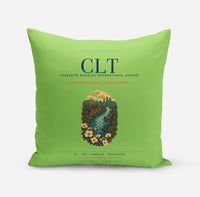Thumbnail for Charlotte Douglas International Airport (CLT) design on light green pillow