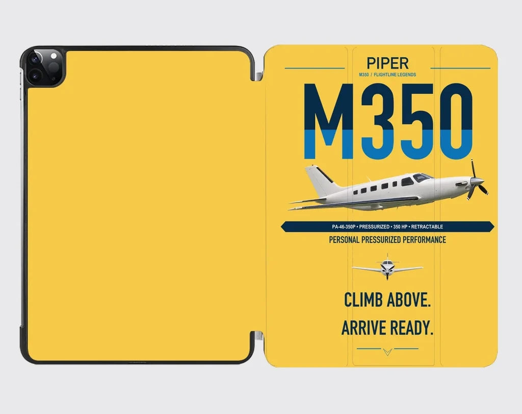 Piper M350 design on yellow ipad tablet case