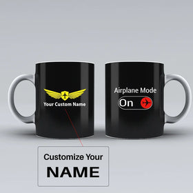 Airplane Mode On Ceramic White Mugs