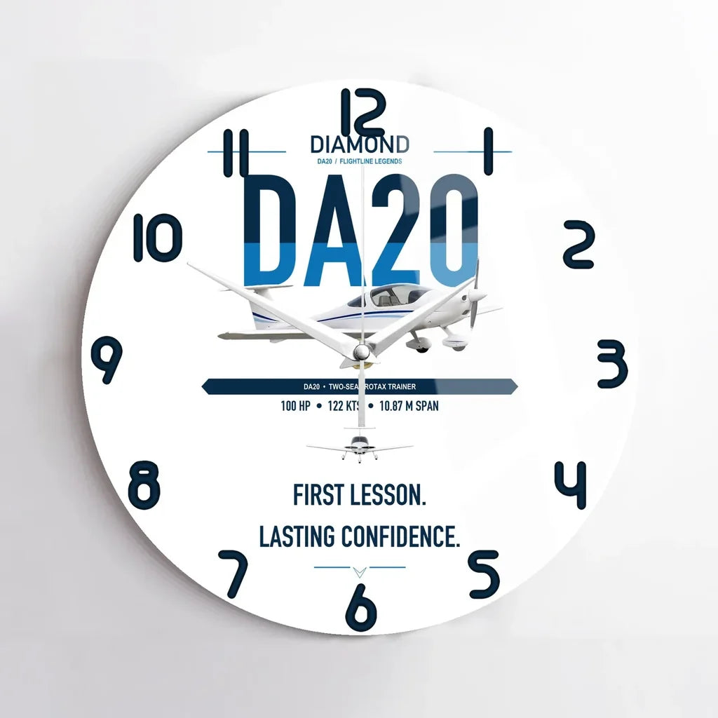 Diamond DA20 design on white no frame wall clock