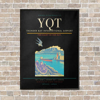Thumbnail for Thunder Bay International Airport YQT vertical canvas print - framed - black background