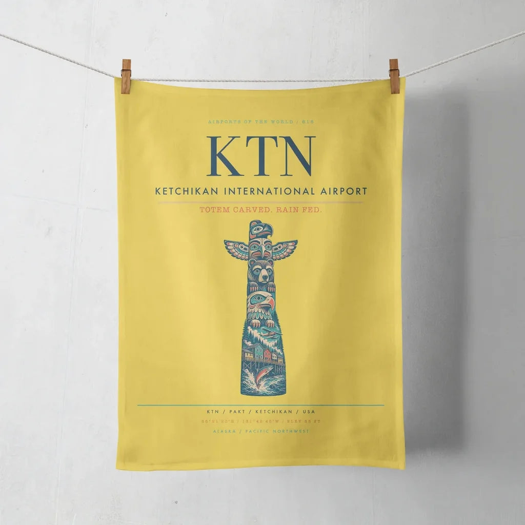 Ketchikan International Airport (KTN) design on yellow towel