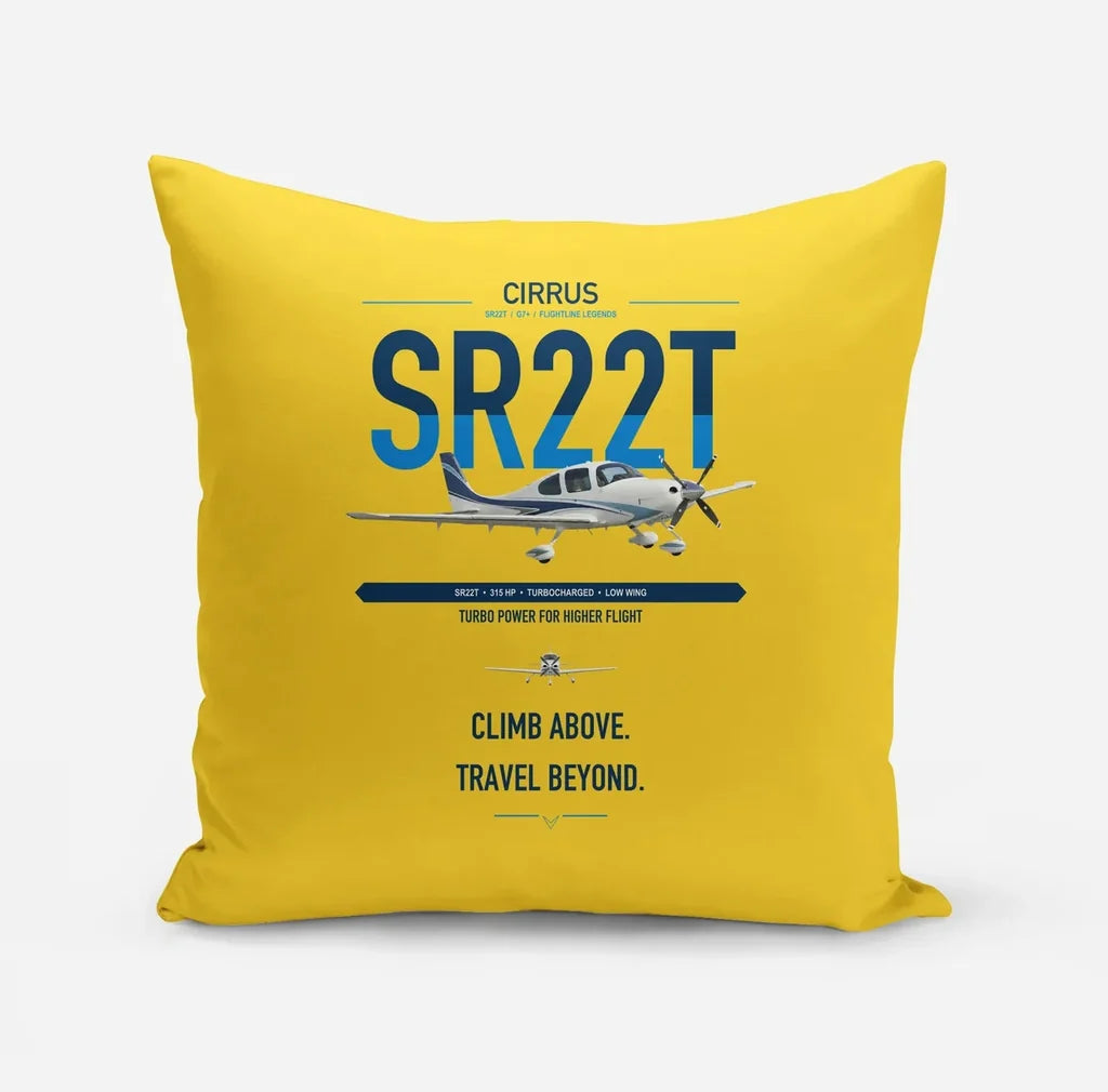 Cirrus SR22T design on yellow pillow