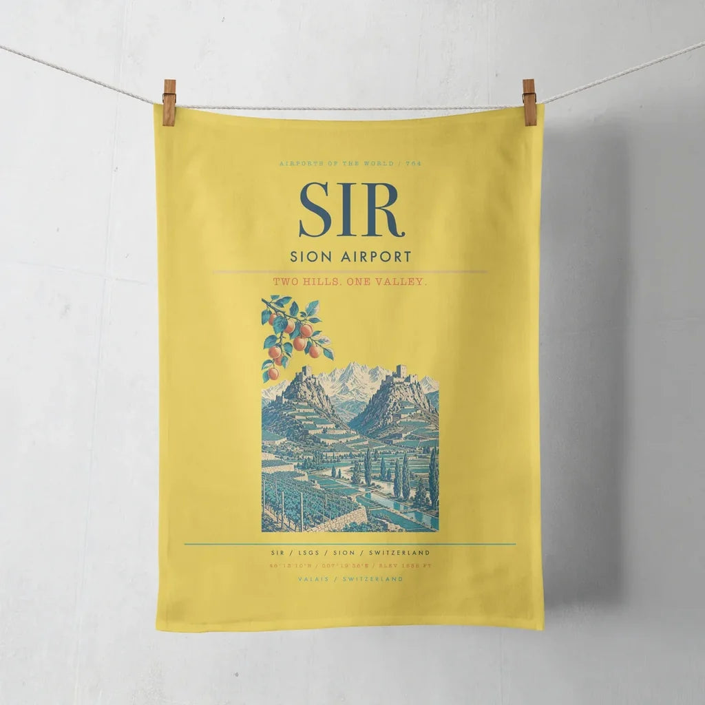 Sion Airport (SIR) design on yellow towel