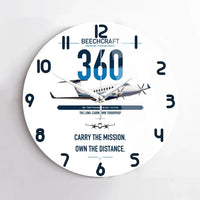 Thumbnail for Beechcraft King Air 360 design on white no frame wall clock