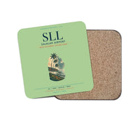 Thumbnail for Salalah Airport (SLL) design on light green 1 piece coaster
