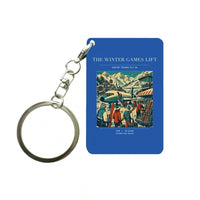 Thumbnail for VINTAGE G4130 - The Winter Games Lift - Designed Key Chain design on blue