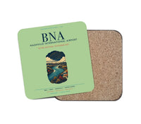 Thumbnail for Nashville International Airport (BNA) design on light green 1 piece coaster
