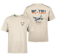 Thumbnail for WC-130J Hurricane Hunter design on beige double-side t-shirt, double-side print