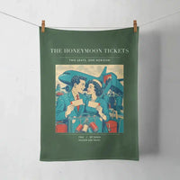Thumbnail for VINTAGE G4227 - The Honeymoon Tickets - Designed Towels design on darkgreen