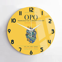 Thumbnail for Porto Francisco Sá Carneiro Airport (OPO) design on yellow no frame wall clock
