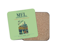 Thumbnail for Melbourne Airport (MEL) design on light green 1 piece coaster