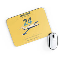 Thumbnail for Bombardier Learjet 24 design on yellow rectangle mouse pad