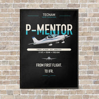 Thumbnail for Tecnam P-Mentor vertical canvas print - framed - black background