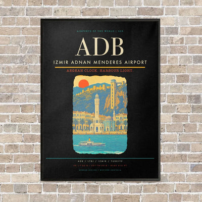 Izmir Adnan Menderes Airport ADB - Canvas Framed - Black