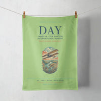 Thumbnail for James M. Cox Dayton International Airport (DAY) design on light green towel