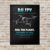 Thumbnail for DJI FPV vertical canvas print - framed - black background