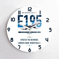 Thumbnail for Embraer E195 design on white no frame wall clock