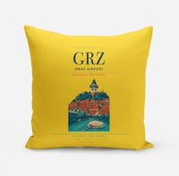Thumbnail for Graz Airport (GRZ) design on yellow pillow