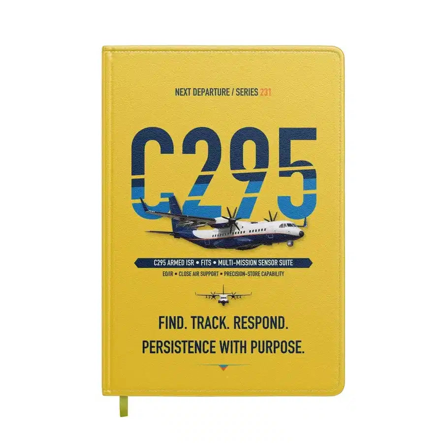 Airbus C295 Armed ISR design on yellow notebook