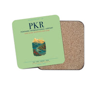 Thumbnail for Pokhara International Airport (PKR) design on light green 1 piece coaster