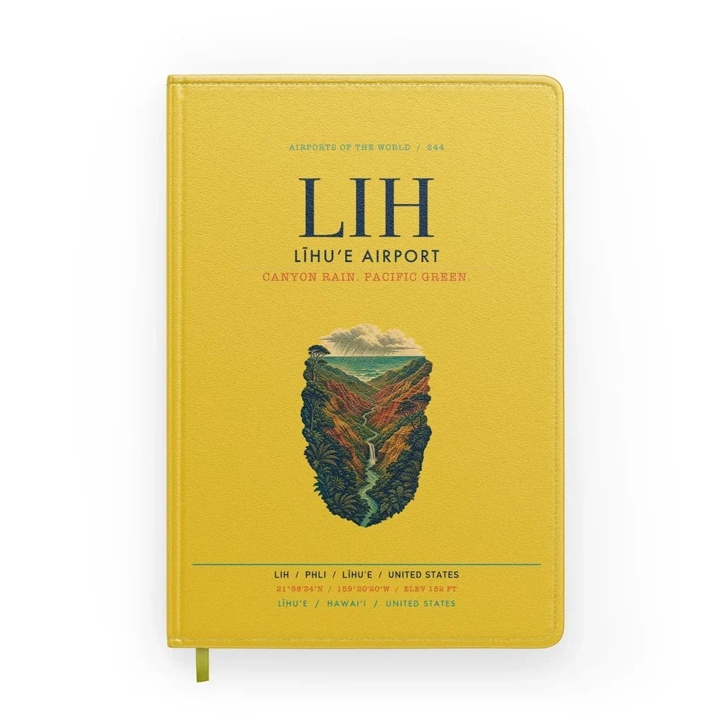 Līhuʻe Airport (LIH) design on yellow notebook