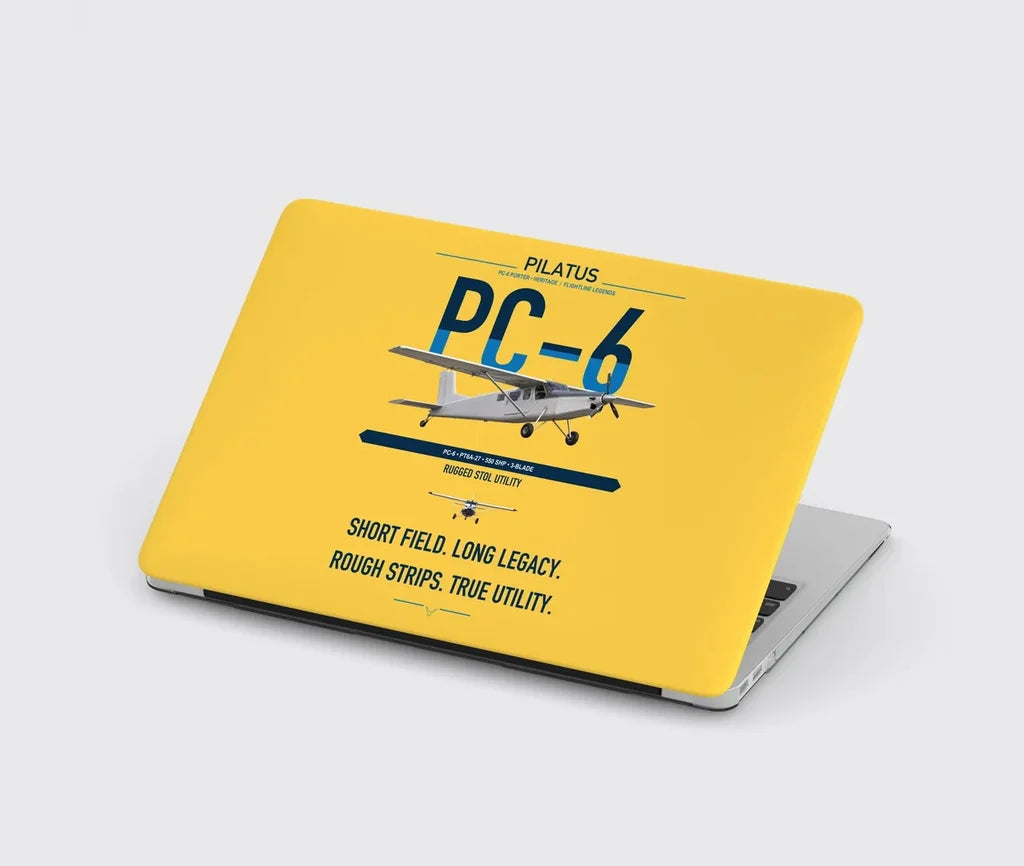 Pilatus PC-6 Porter design on yellow MacBook case