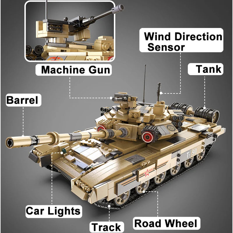 2127PCS T90 Main Battle Tank Model - view 6