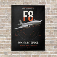 Thumbnail for Gloster Meteor F8 vertical canvas print - framed - black background