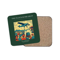 Thumbnail for The Flour Bomb Drop - Designed Coasters design on dark green 1-piece