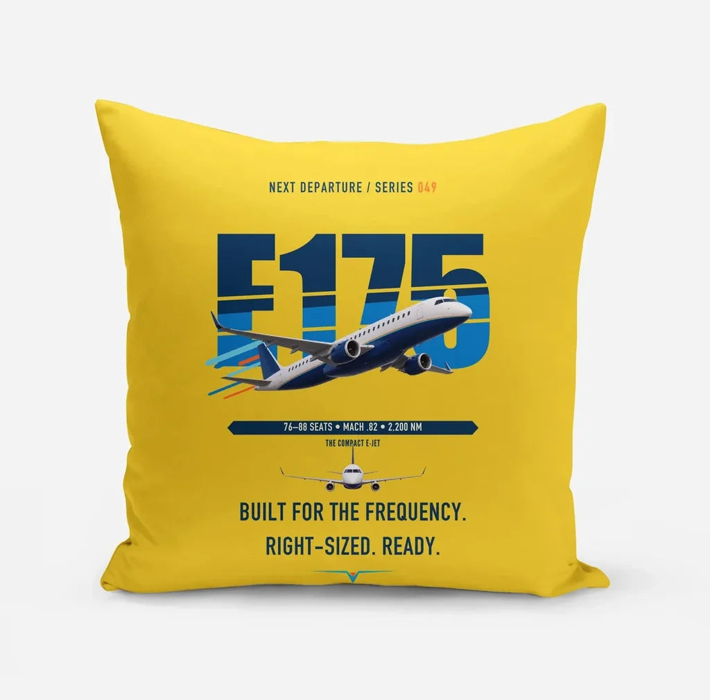 Embraer E175 design on yellow pillow
