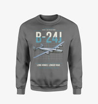 Thumbnail for B-24J Liberator design on gray sweatshirt