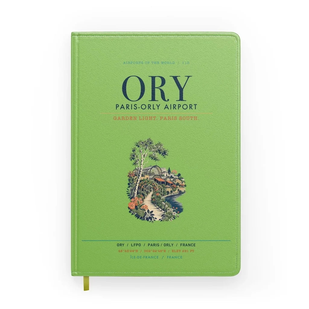 Paris-Orly Airport (ORY) design on light green notebook