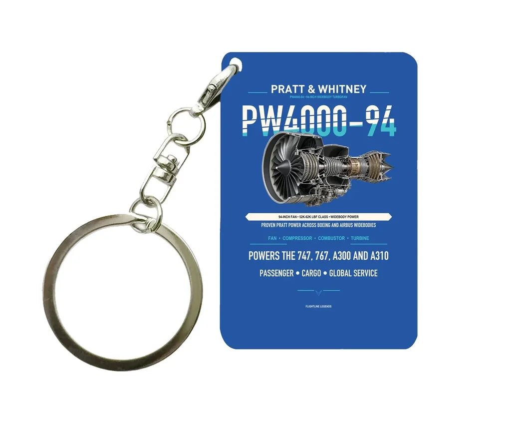 PW4000-94 Key Chain design on blue key chain