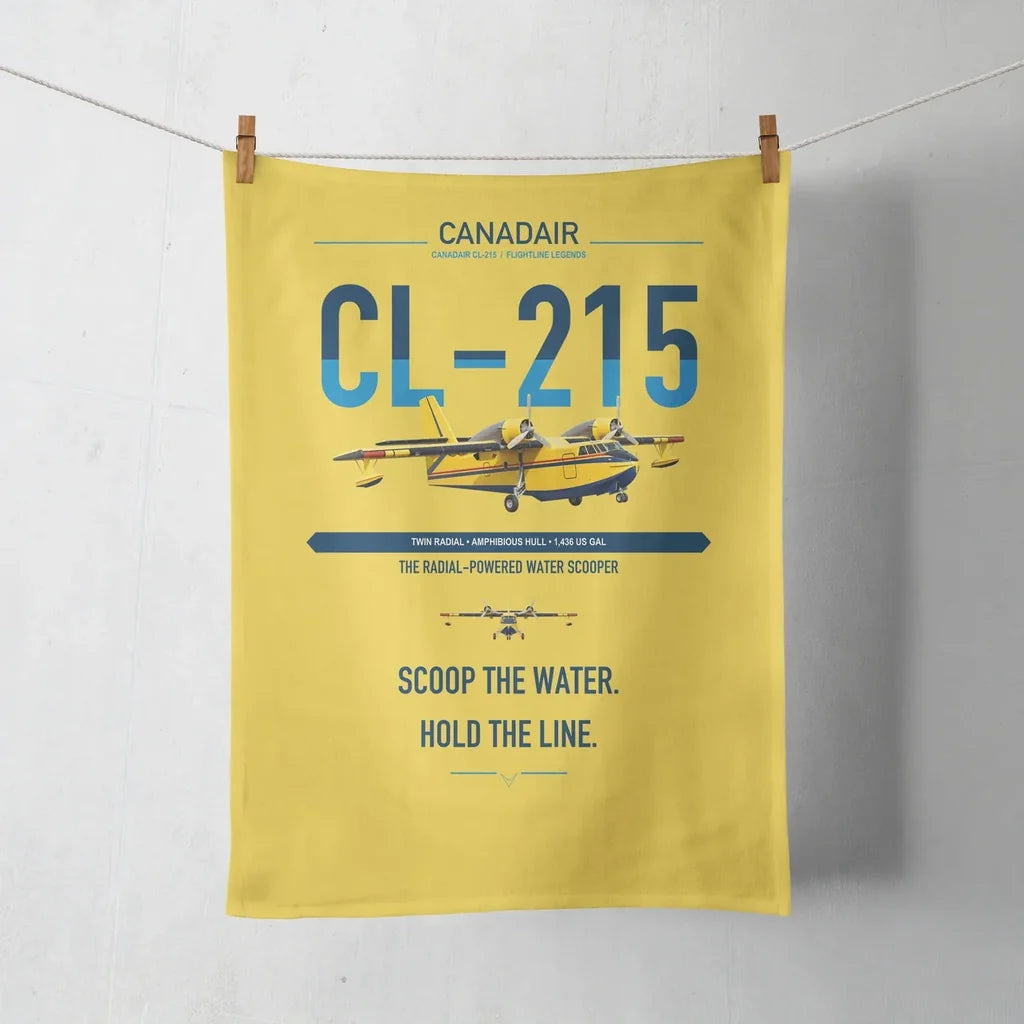 Canadair CL-215 design on yellow towel